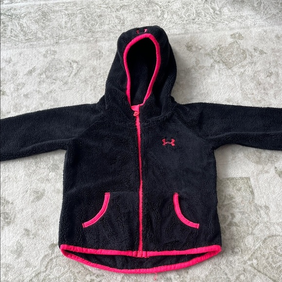 Under Armour Other - Under Armour Black Hoodie with Hot Pink Trim - Girls